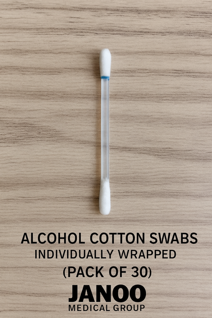 Alcohol Cotton Swabs – Individually Wrapped (Pack of 30) — Sterile Single-Use Cleaning Buds for Wound Care & Medical Use