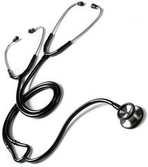 Deluxe Dual Head Teaching Stethoscope (Black and Silver)